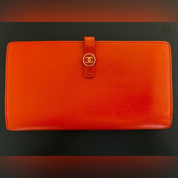 Chanel Orange Caviar Long Wallet - Picture 3 of 16